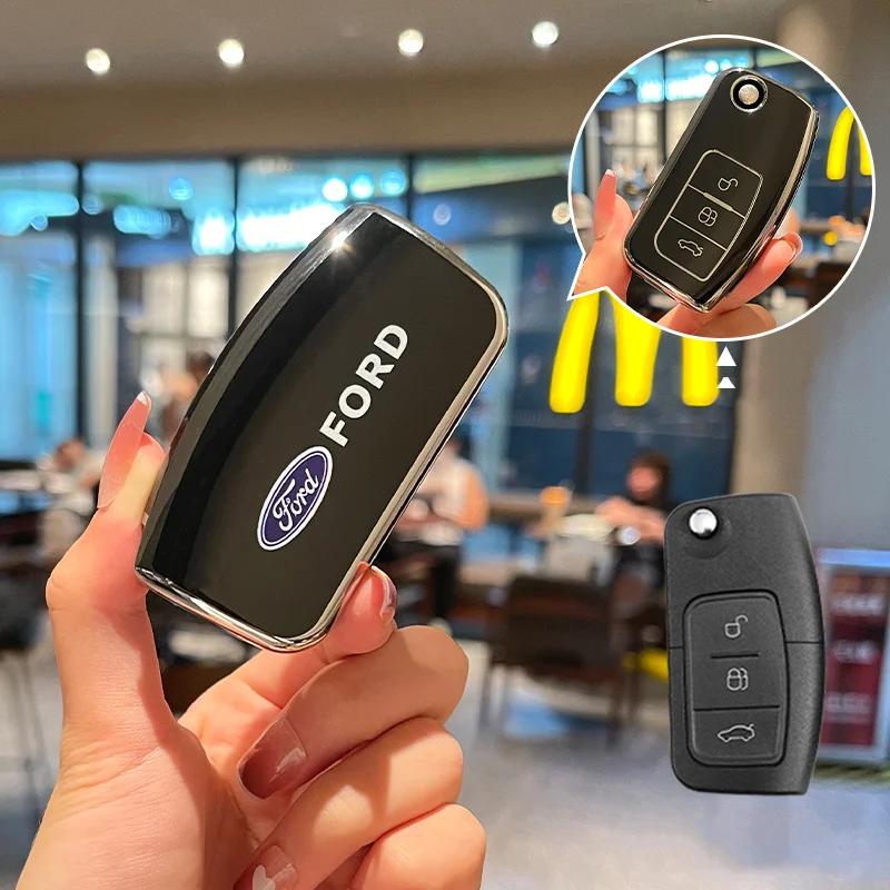 

Car Sticker Hot For Ford Car TPU Folding Key Cover Bag Shell Case Keychain Protector For Ford Focus 2 MK2 Fiesta Mondeo Galaxy F
