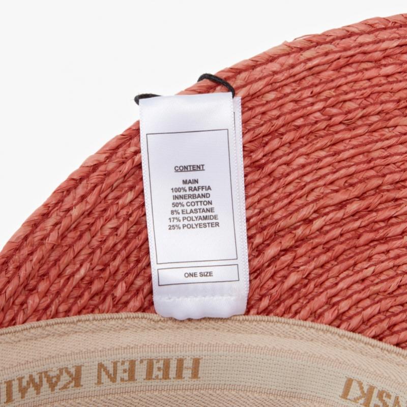 Helen Kaminski Bianco Pomelo Natural Logo Visor Sun Cap Hat50265