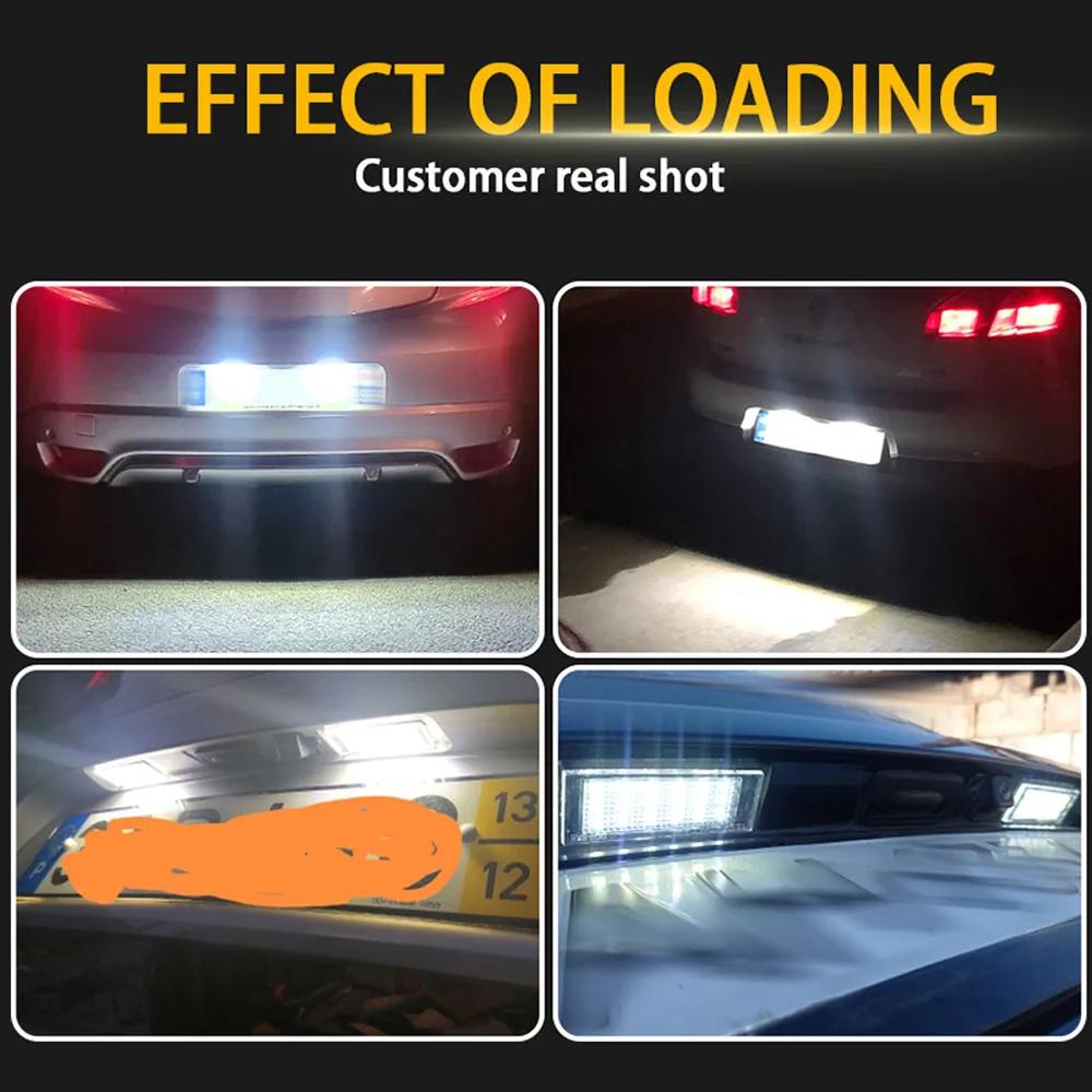2Pcs White LED Number License Plate Light for Renault Clio Laguna 2 Megane 3 Twingo Master Vel Satis 12v Car Accessories