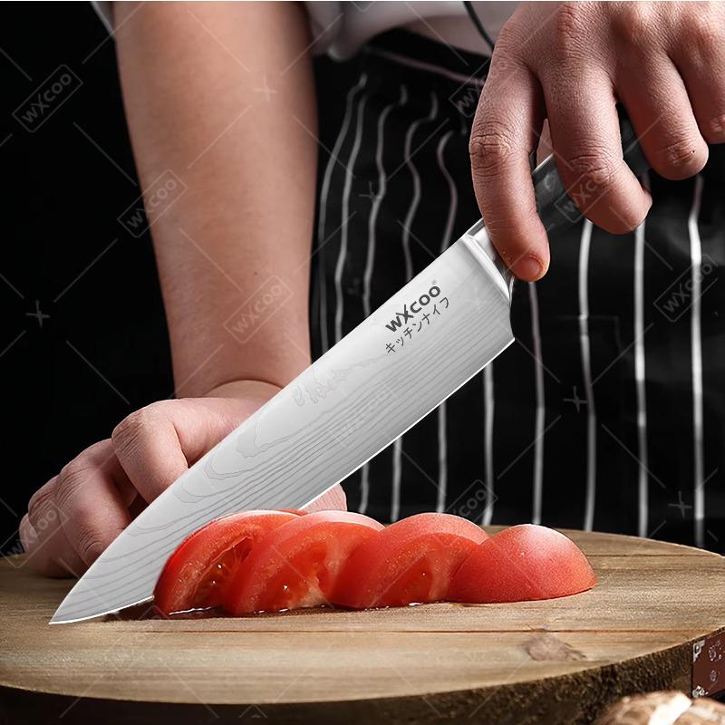 WXCOO Japanese Knife ProfessionalKitchen Knife Multifunction Cleaver 5CR15 Stainless Steel Kitchen Tools Professional Chef Knife Stainless Steel Blade