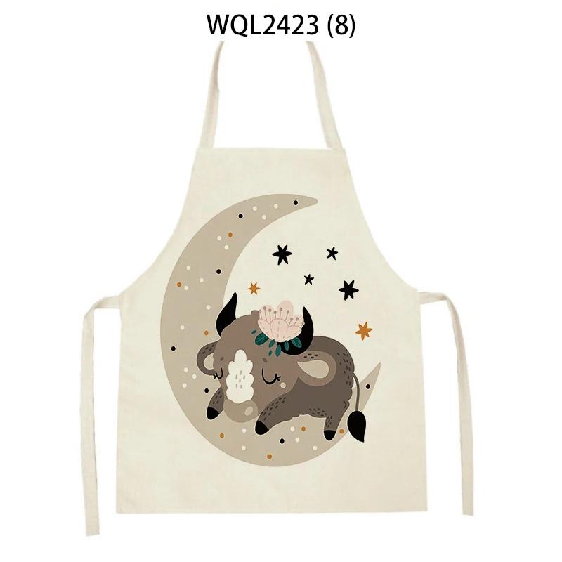 Animal Elephant Monkey Kitchen Aprons Linen Aprons Home Cooking Baking Accessories Aprons Kitchen Accessories Delantal Cocina