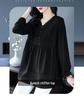 Women's Plus Size Chiffon Collared Long Sleeve T-Shirt for Spring/Autumn 2025 - Fashionable, Slimming, and Belly-Covering Top