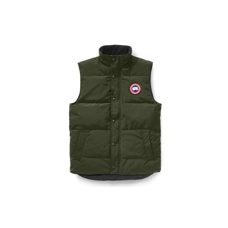 Canada Goose Garson Series Waterproof Warm Logo Single-Breasted Zipper Stand Collar Solid Color Down Vest Unisex vests Military-Green 4151M-49