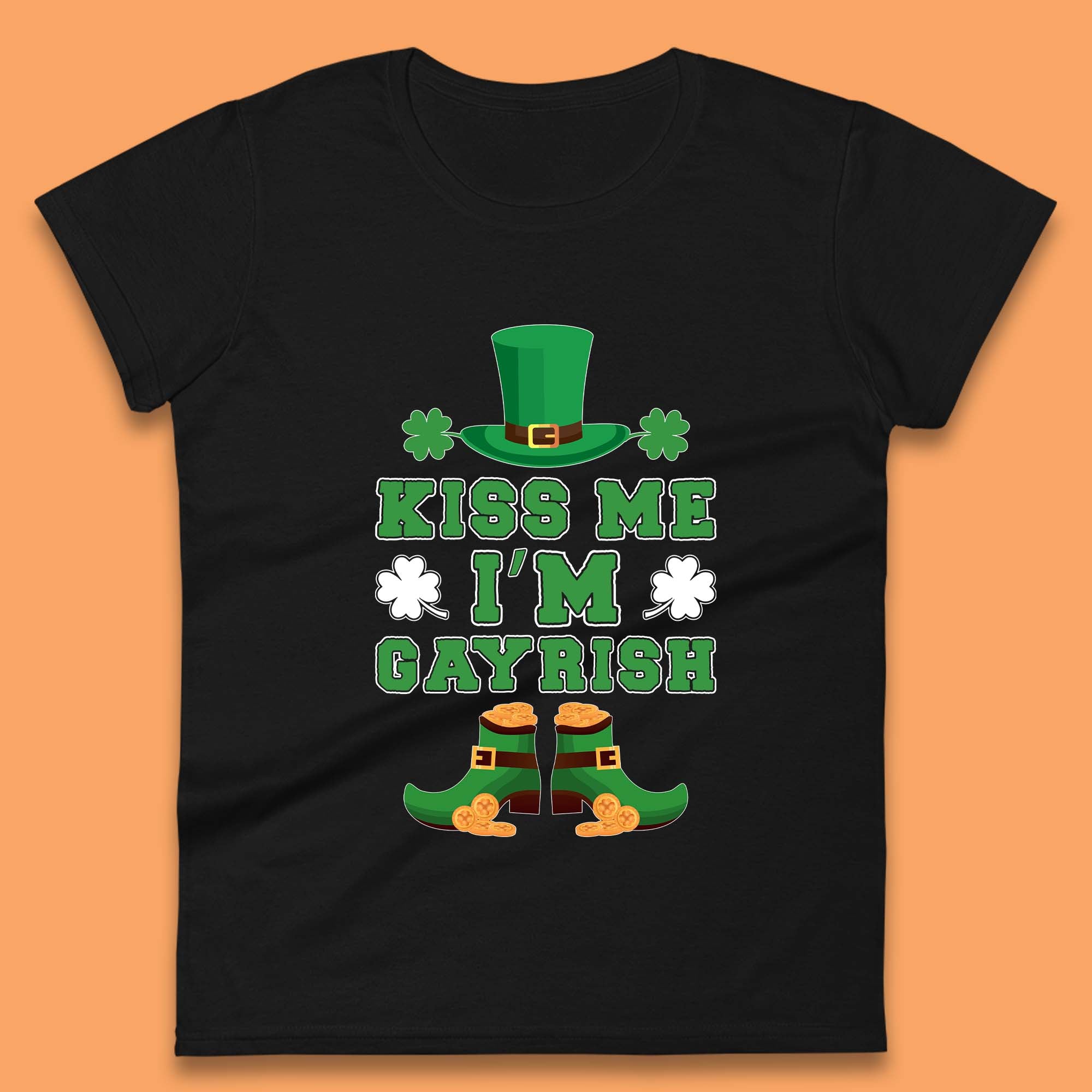 Kiss Me I m Gayrish Womens T-Shirt Mens Tops Tees Unisex M