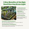 Indoor Seedling Grow Light with Full-Spectrum LED Adjustable Height Integrated Tray Energy-Efficient Design Timer Function Whit
