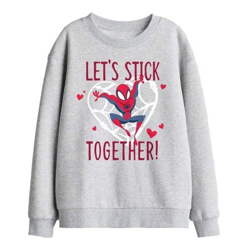 Spider-Man Childrens/Kids LetÂ´s Stick Together Valentine`s Day Sweatshirt