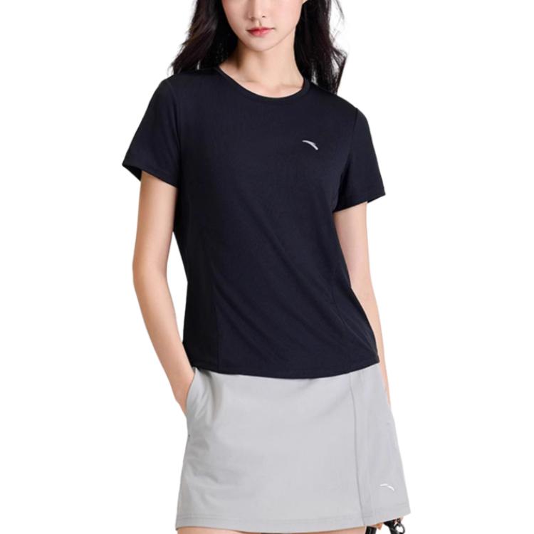 Anta Training Series Sports Casual Simple Solid Color Round Neck Pullover Short Sleeve T-Shirt Women T-Shirts 962527112-6
