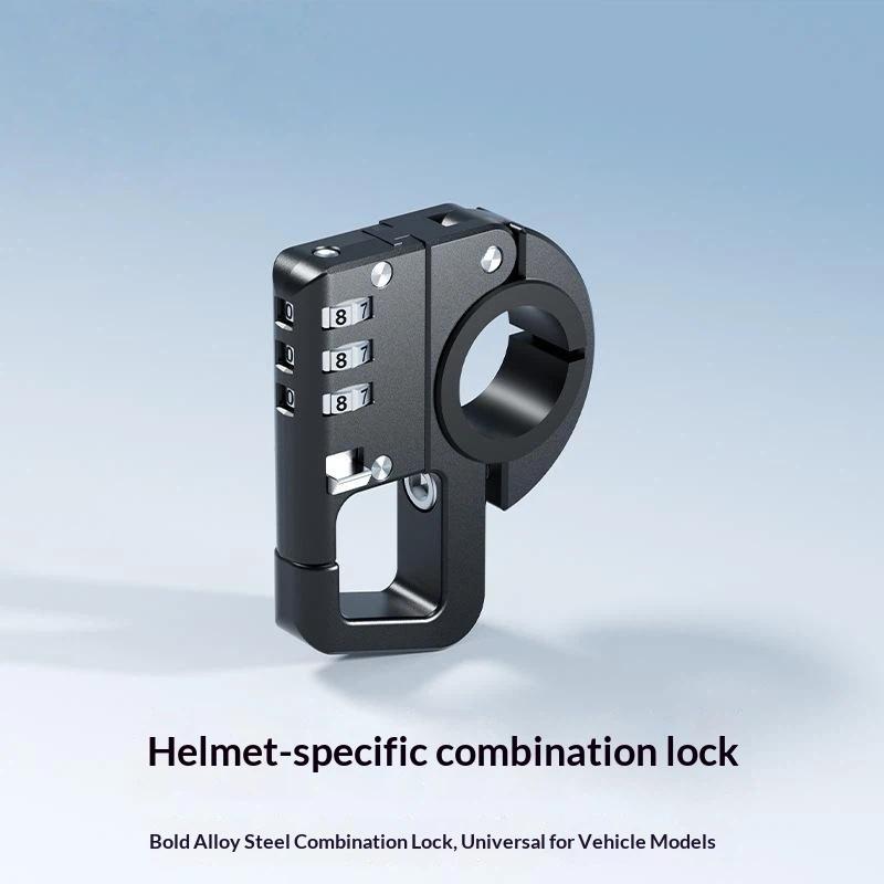Motorcycle Helmet Combination Lock Anti Theft Multifunctional Handlebar Mount Safety Lock With Cable For Motorbike Travel Use