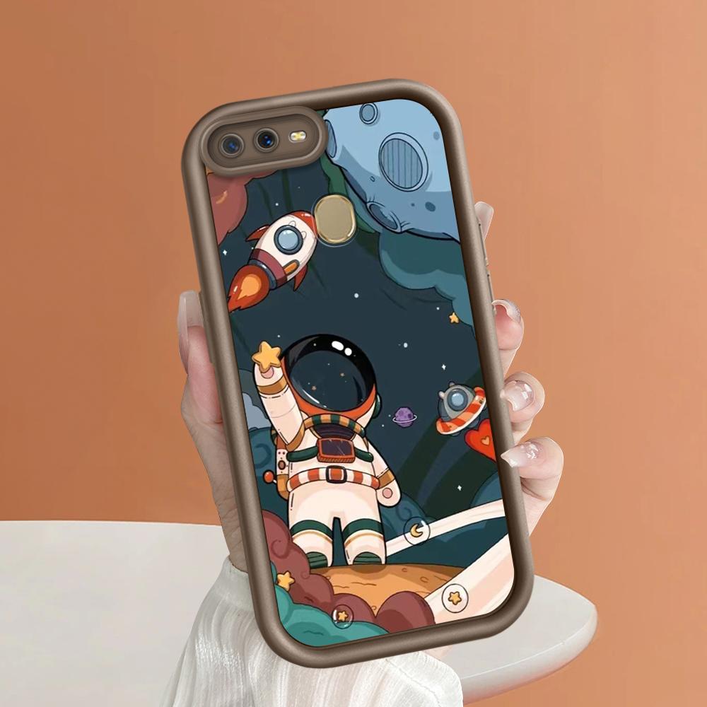 Soft Silicone Square Ladders Cartoon Pattern Full Cover Camera Protection Shockproof Case for OPPO Reno Realme OnePlus