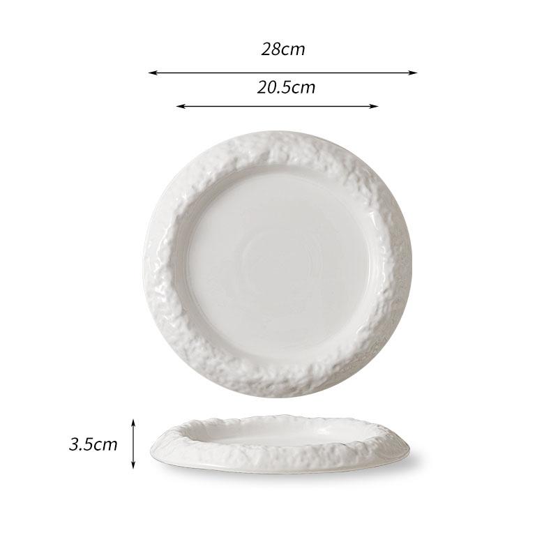 Rock Texture Ceramic Plate Thick Soup Plate Salad Plate Pasta Plates Rice Bowl Dessert Bowl Restaurant Specialty Tableware