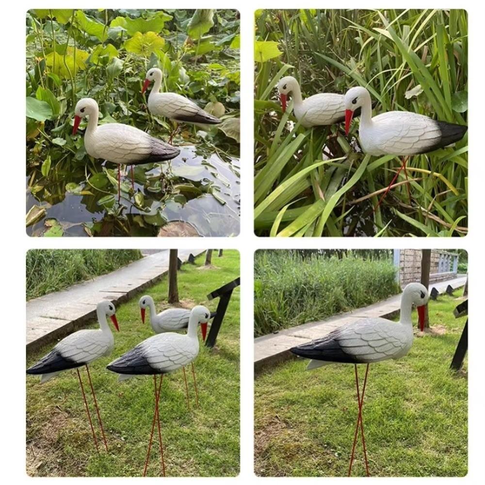 White Crane Crane Statue Detachable Wire Feet Bird Ornament  Outdoor Yard Decoration