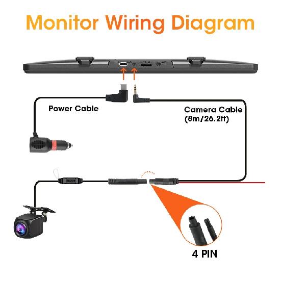 Universal 4 pin Rear View Camera For DVR IP68 Backup Camera Waterproof Night Vision 12V 1080P Reverse Camera 720P 480P 4pin Lens