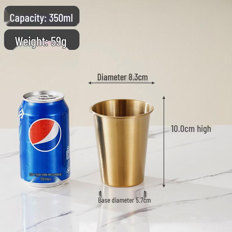 Shengye 201 Stainless Steel Single-Layer Drinking Cup, 5-Pack