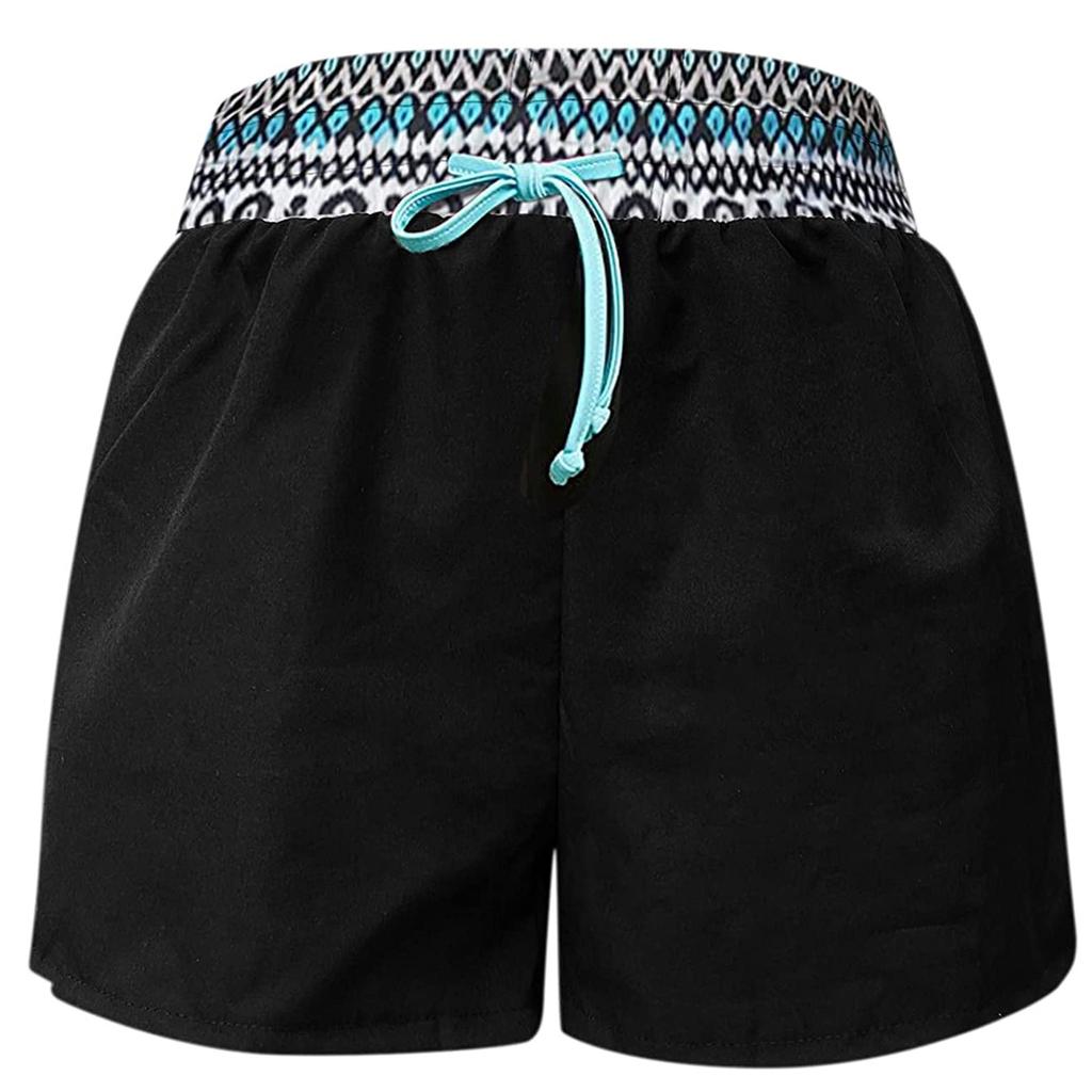 Модные женские повседневные шорты для йоги с высокой талией, кулиской и принтом