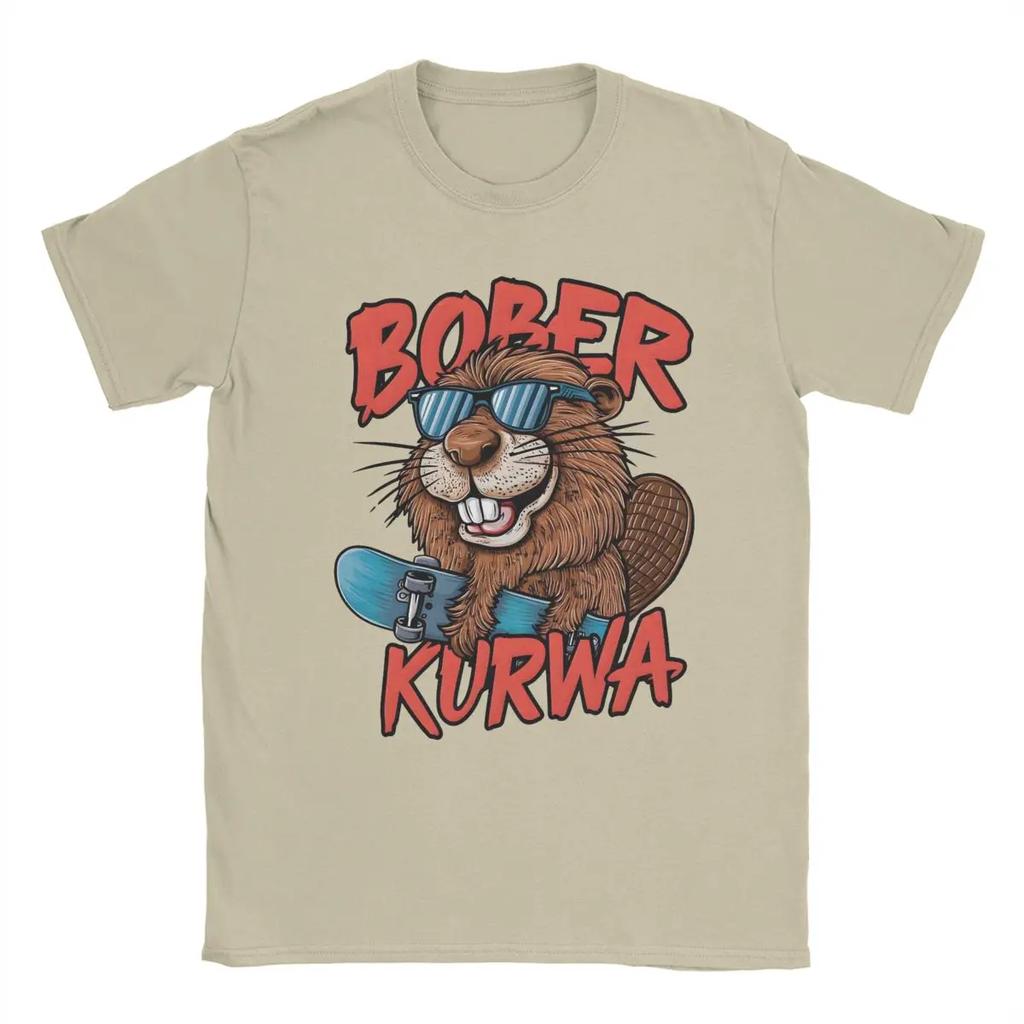 Men T-Shirt Kurwa Bobr Bober Beaver Boberek Cool Cotton Tee Shirt Short Sleeve T Shirt Round Collar Clothes Birthday Present