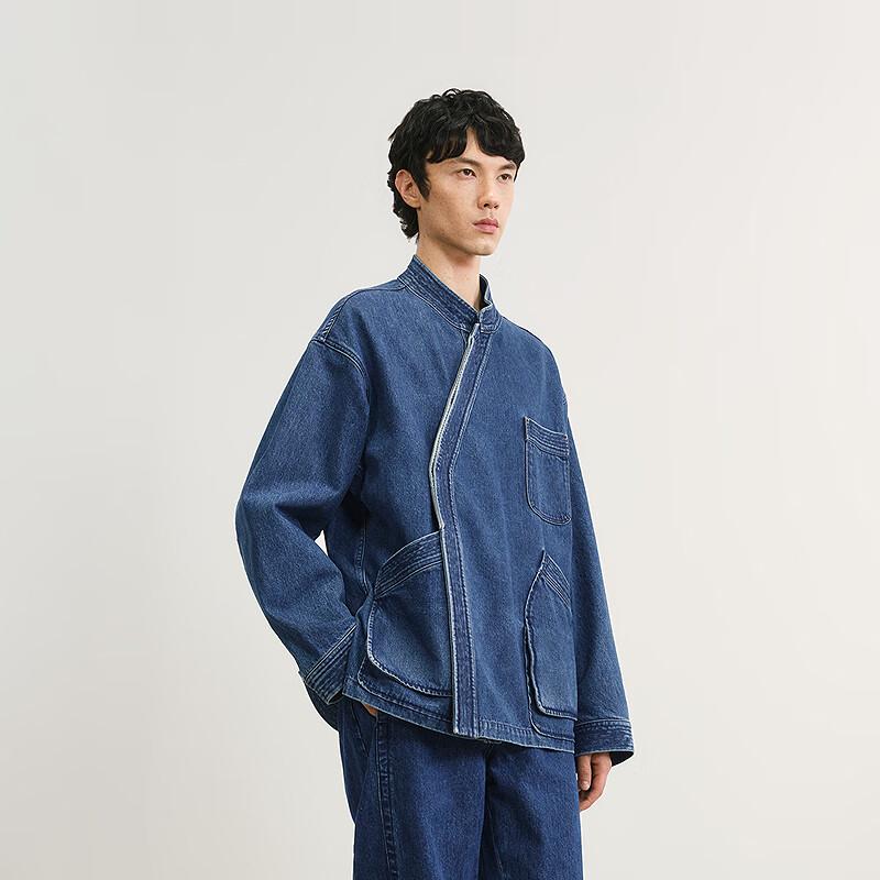 CROQUIS Men's 2025 Spring Stand Collar Denim Jacket