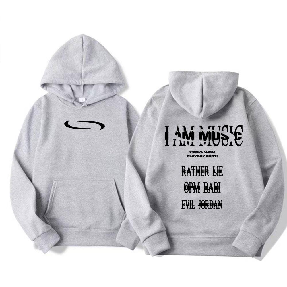 Playboi Carti I Am Music Album Hoodies Rather Lie Opm Babi Evil Jordan Print Hoodie Herren Übergroßer Pullover