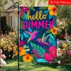 2D Flat - 2D Flat - 2D Flat, 1pc Summer Hummingbird (3)Double-Sided Garden Flag Yard Lawn Decoration, Outdoor Decoration, Flag Solely Flagpole Not Inc