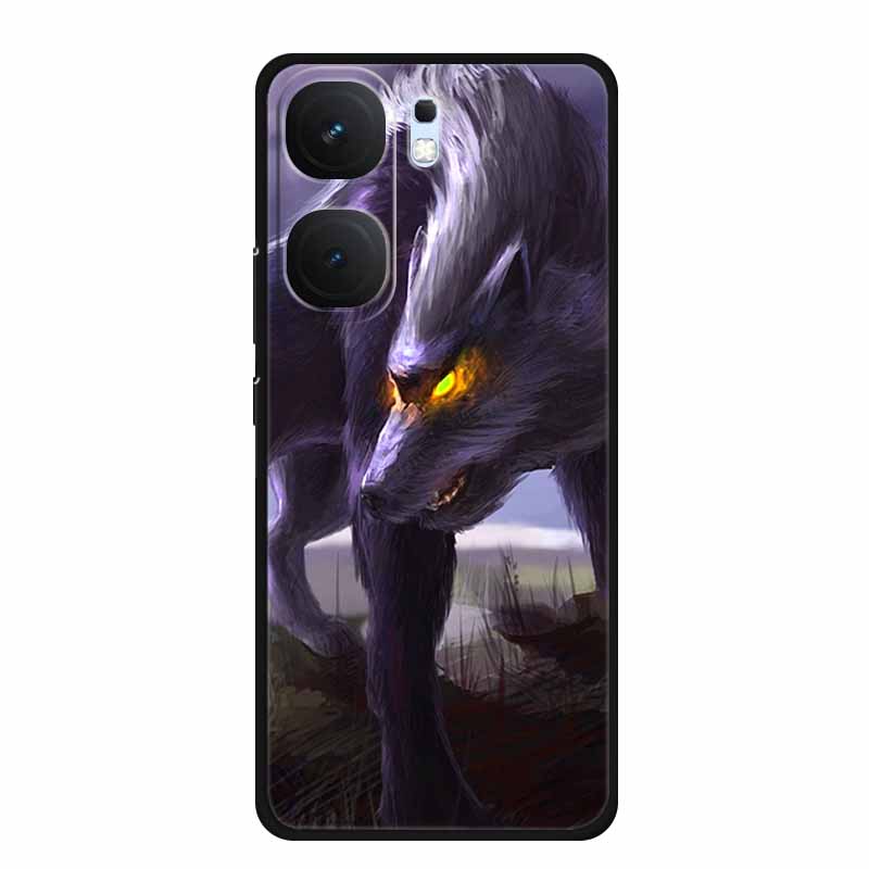 For Vivo iQOO Neo9 Pro Case TPU Silicone Soft Back Cover for Vivo iQOO Neo9 Neo 9 Black Fashion Cool Animals Coque Lion Tiger