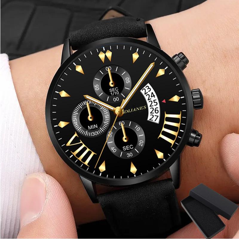 

Новые кожаные мужские модные кварцевые часы для отдыха, бизнеса, мужские часы для свиданий, подарки