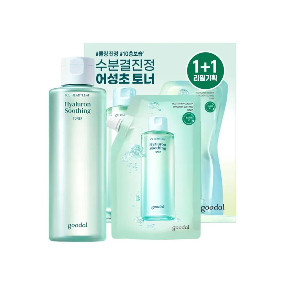 Goodal Houttuynia Cordata Hyaluronic Acid Soothing Toner Refill Set (Main Product 350ml + Refill 350ml)