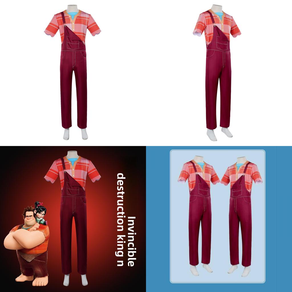 Costume Cosplay di Ralph Spaccatutto per Halloween in Tessuto di Poliestere e Vestibilità Comoda per Bambini e Ragazzi