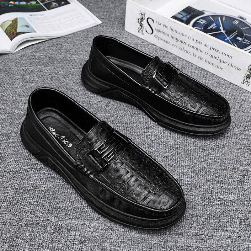 Doudou boty pánský jarní trend malé kožené boty pánské ležérní boty britské nazouvací líné trendy boty univerzální