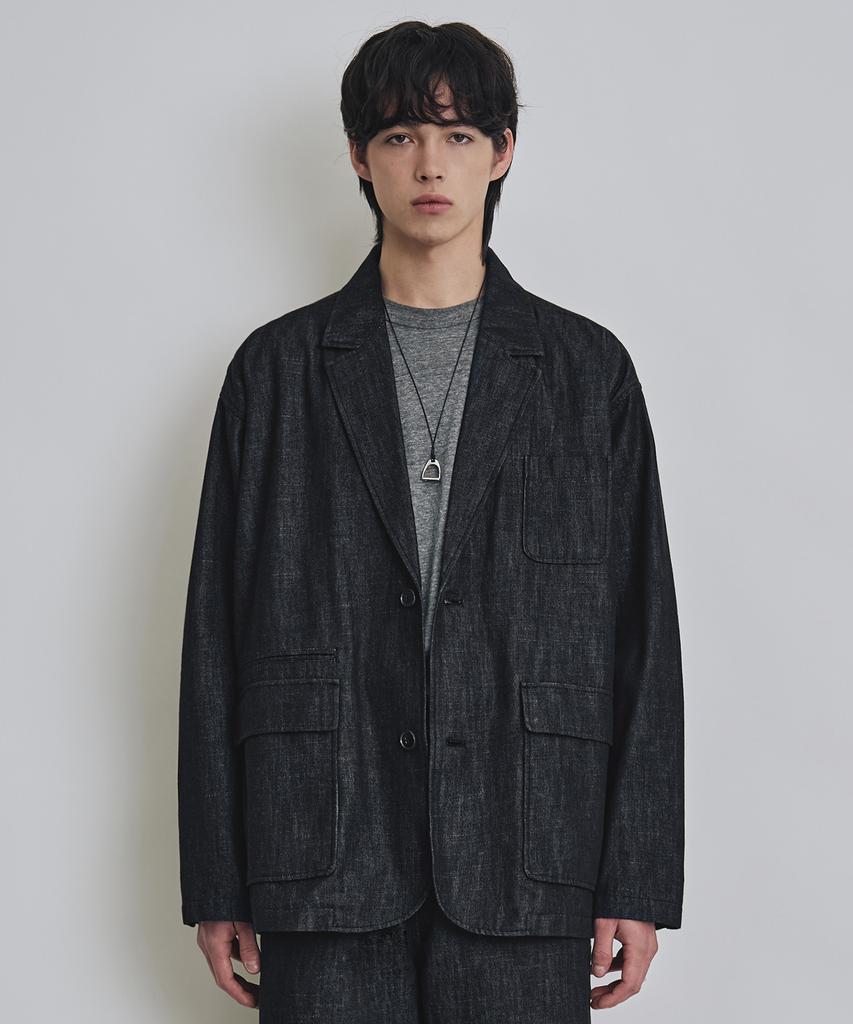 Costume O’Clock Denim Loose Fit Washed Blazer Cp Black Coosjk044Cpblack