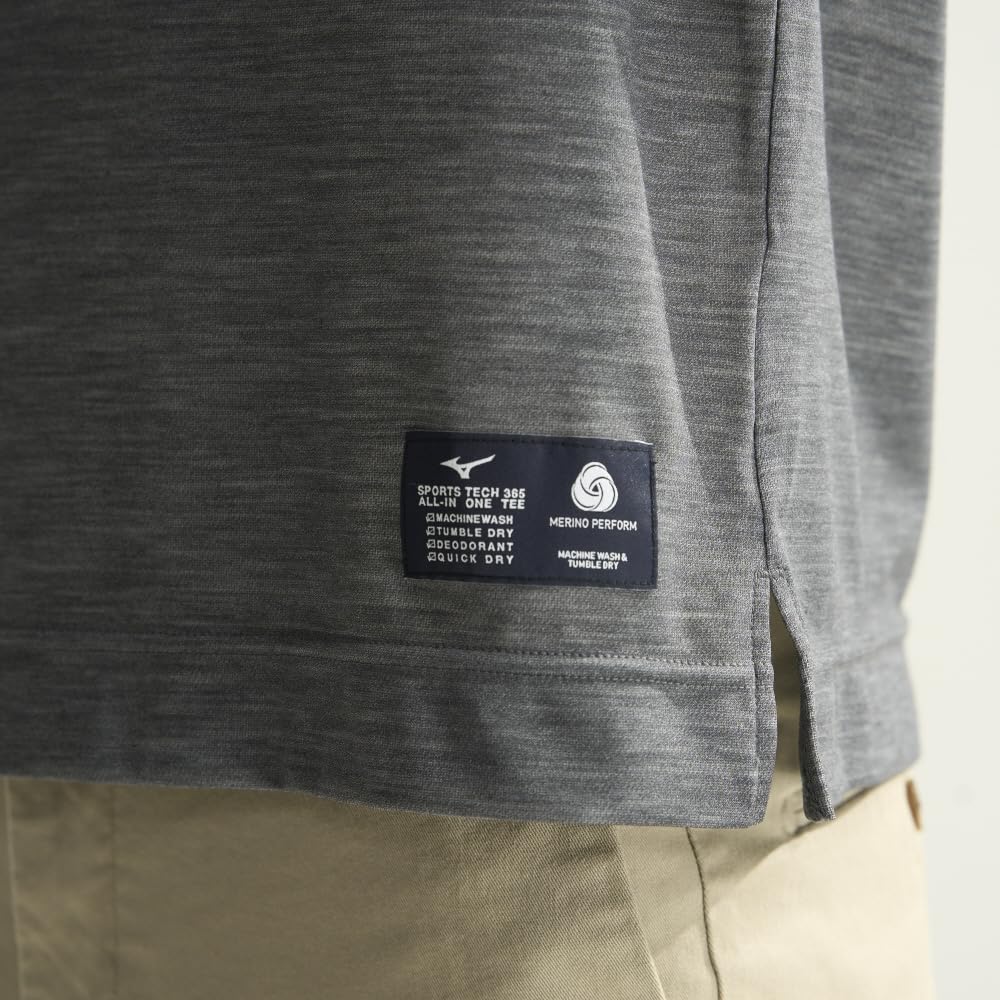 All-in-one T-shirt, merino wool, V-neck, short-sleeved shirt, quick-drying, durable odor-resistant, temperature-regulating, moisture-regulating, charc
