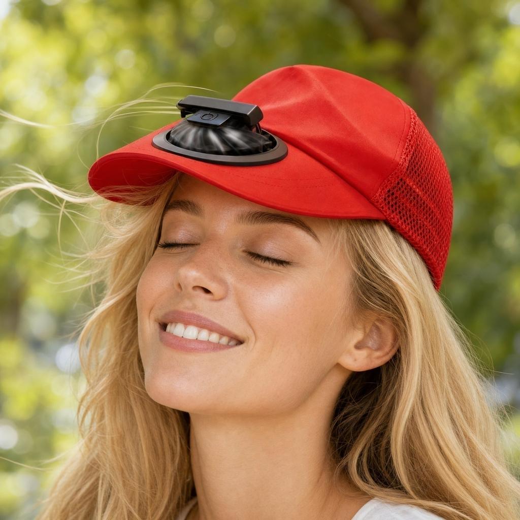 Summer USB Rechargeable Fan Hat Adjustable Outdoor Baseball Cap with Three-Speed Fan for Adult Men and Women Sun Protection Breathable Mesh