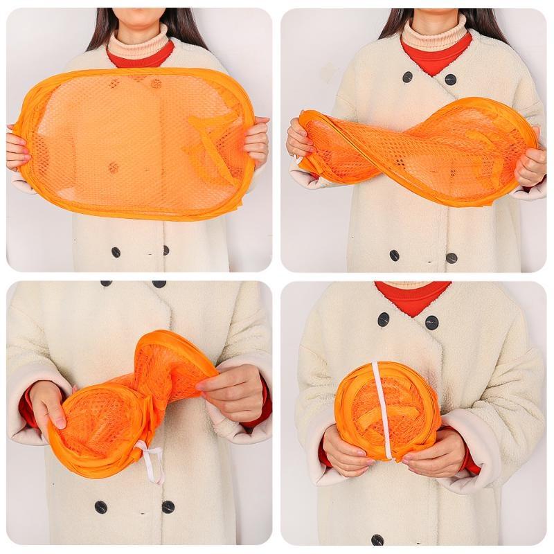 Zusammenklappbarer Wäschekorb, Organizer für schmutzige Kleidung, Badezimmerkleidung, Netz-Aufbewahrungstasche, Haushaltskorb