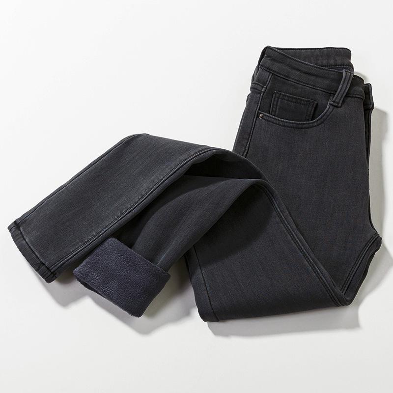 Jean en velours taille haute style coréen: Pantalon crayon chaud, élastique et slim pour femmes - Parfait pour l'automne et l'hiver