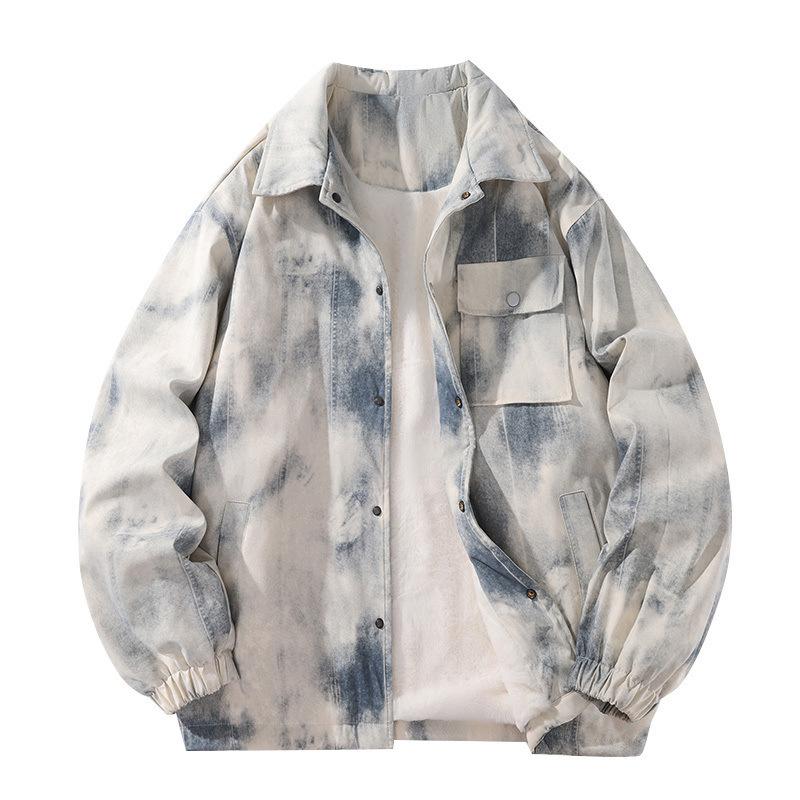 Velvet Long-sleeved Shirt Men Thickened and Warm American Workwear Couples National Jacket Men Casually