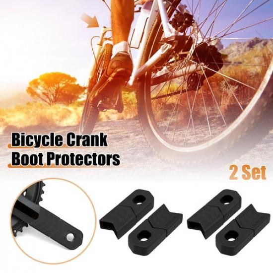 

2 Set Silicone Bicycle Cycling Crank Boot Protector Crank Arm Covers Black