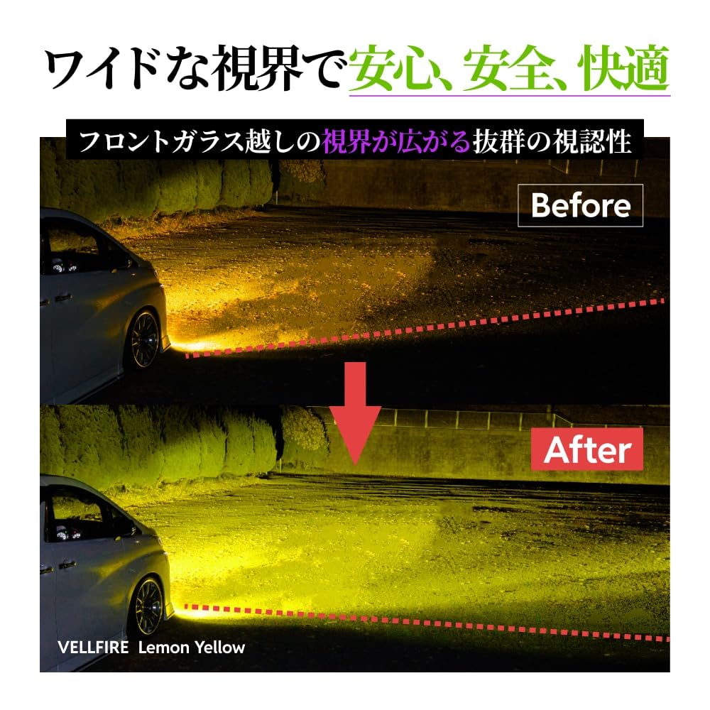 HIDya H16 Fog Lemon Super Vehicle Inspection V Set of 2 H8, H11, Lights, LED, Yellow, Bright, 12300lm, Compliant, Series,