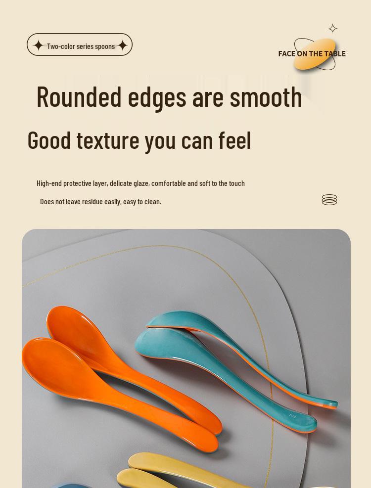 Xiangyuanmei Colorful Melamine Soup Spoon - Restaurant & Hotel Stirring Spoon, Imitation Porcelain, Plastic, for Hot Pot