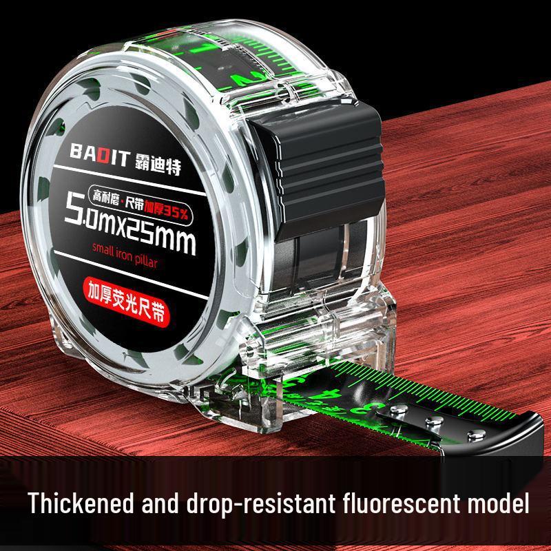 Self-Locking Fluorescent Steel Tape Measure: High Precision, Wear-Resistant, Extra Thick Ruler for Household and Height Measurement