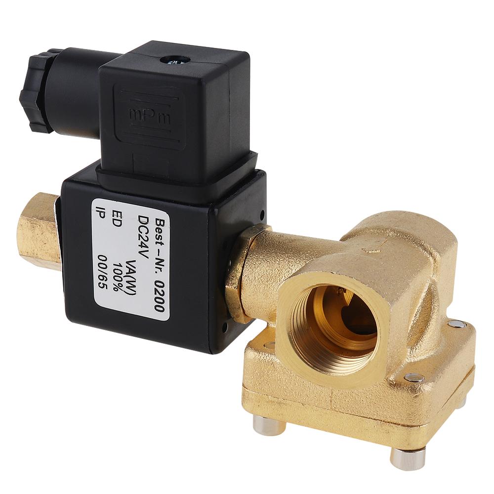 Buy 1/2'' DC 24V Brass Electric Solenoid Valve with Long Open Type and
