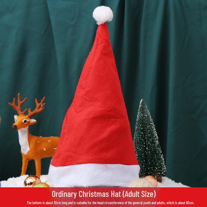 

Plush Luminous Santa Hat for Adults & Kids - Thick Christmas Headwear Decoration