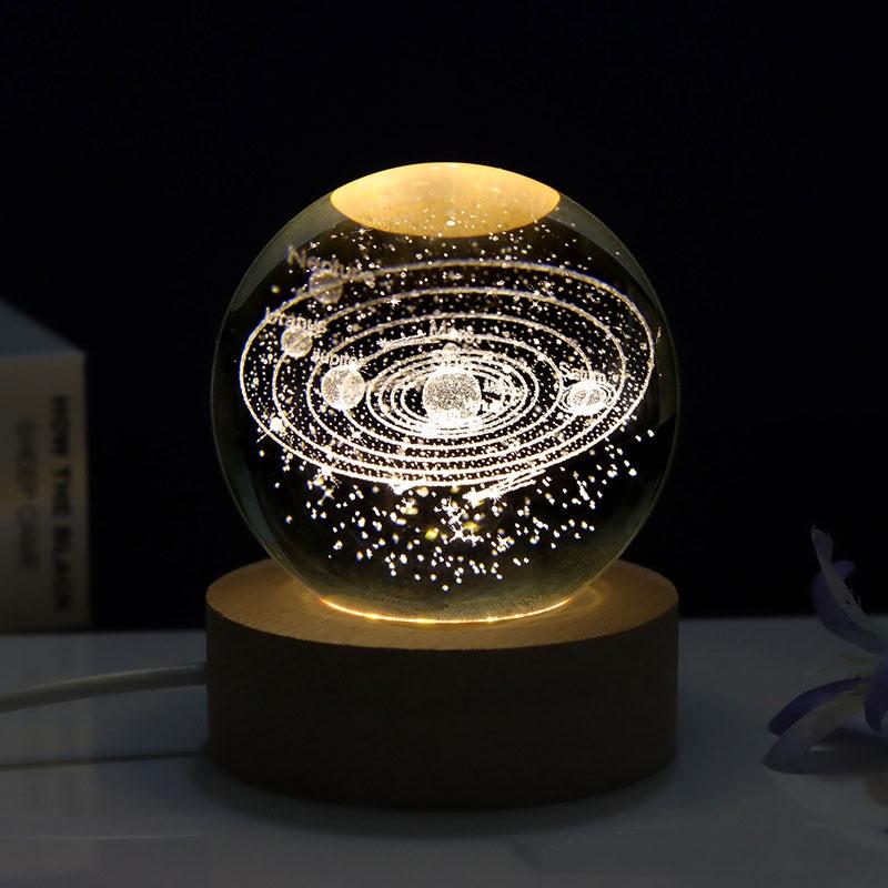 

Сатурн 3D Планета Хрустальный Шар Ночник Лампа День Благодарения Рождественский Декор Подарок Style F