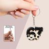 2D Flat Acrylic Keychain Cute Blue Icing Donut 67 Badminton Pattern Non-Fading Key Decor for Backpack Pendant