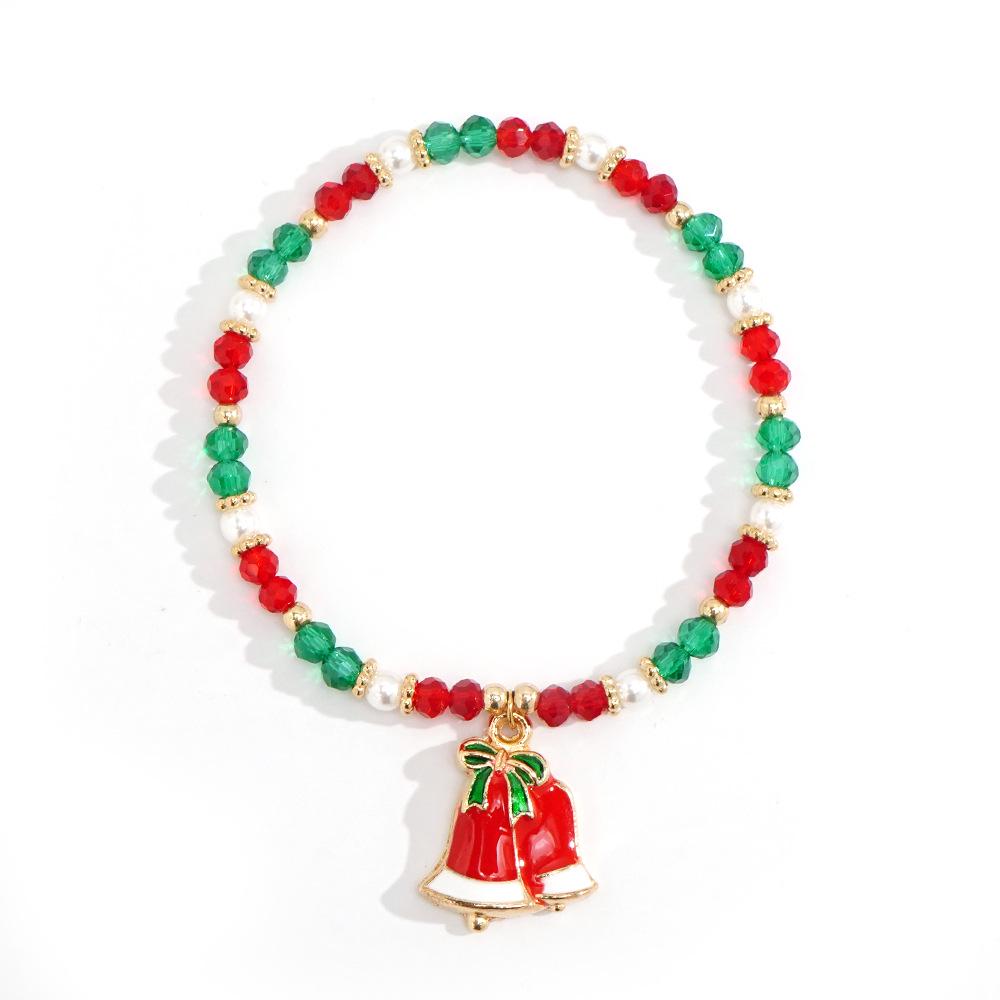 Christmas Crystal Beaded Bracelets with Santa and Snowman Charms - Holiday Gift Assortment