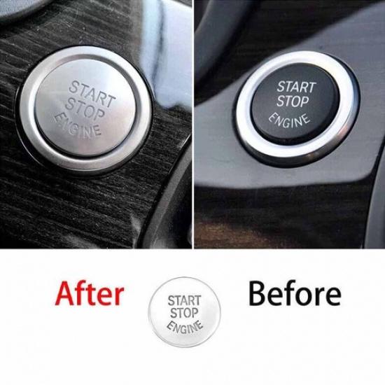 Inner One-Click Startup Button Matte Silver 09-2015 For BMW 7 Series Cover Trim