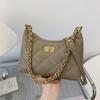 Solid color trend bag women's new diamond chain bag fashion temperament texture shoulder messenger bag armpit