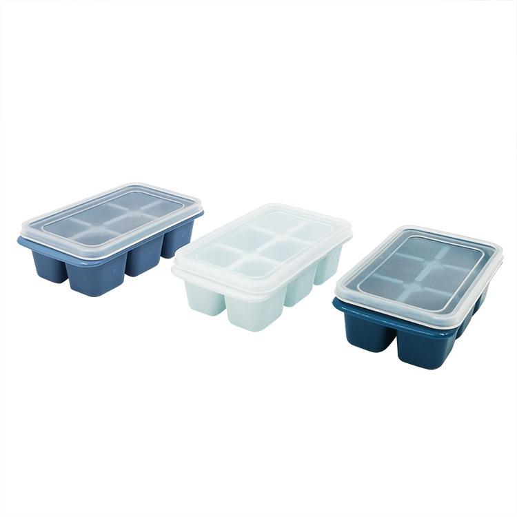 6 Ice Cube Mold Home Ice Tray Ice Box 6 Ice Cube Mold with Lid Refrigerator Homemade Ice Box
