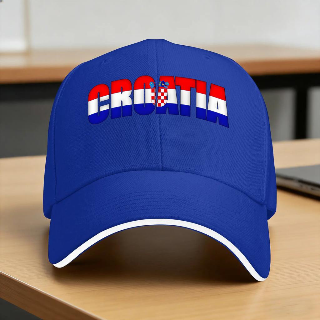 Croatia Hrvatska Flag Zagreb Croatian Baseball Cap  Couple Women  Summer yk Cool Hiking Fishing Sunscreen Snapback Cap