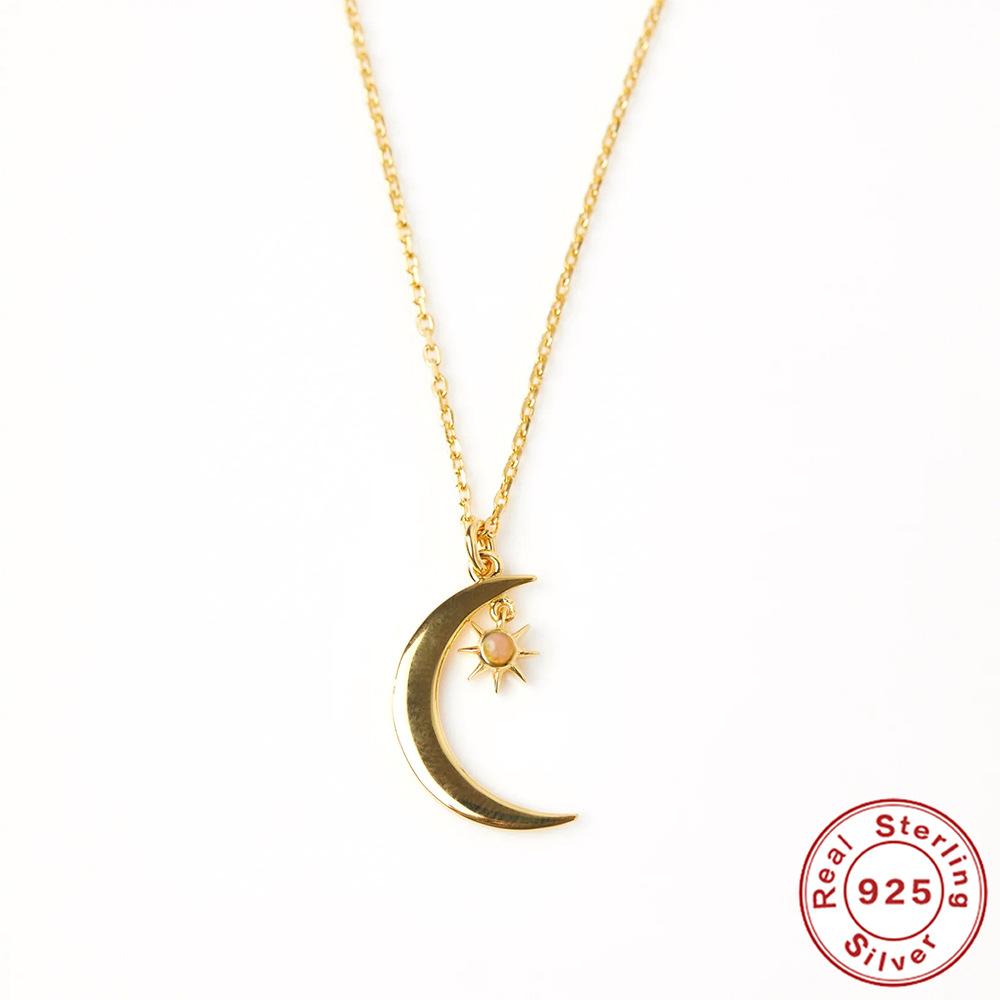 

Ожерелье из стерлингового серебра 925 пробы с бриллиантом, камнем декабря, в виде звезды и луны, темпераментная креативная цепочка для ключицы 925 Silver