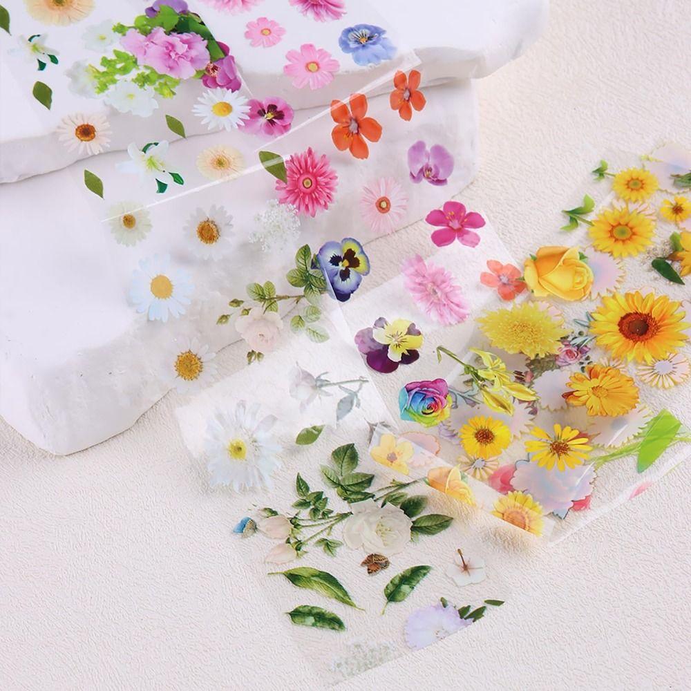 Rose Flowers Nail Design Stickers Daisy Nail Art Foil 10 Sheets Flower Nail Foils  Spring Summer