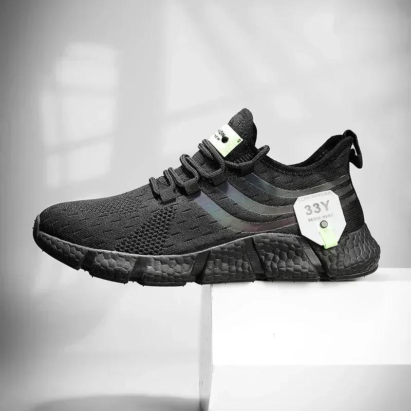 Muži Neformální sportovní obuv Prodyšné Lehké tenisky Venkovní síťovina Černá Běžecká obuv Atletické jogging Tenis Vycházkové boty