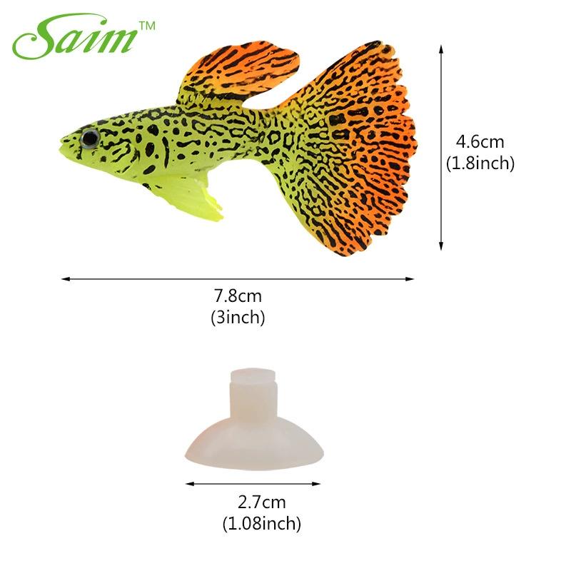 

Glow in The Dark Artificial Fish for Aquarium - Lifelike Tropical Fish Decoration Clownfish Guppy Angelfish Fake Ocean Ornaments